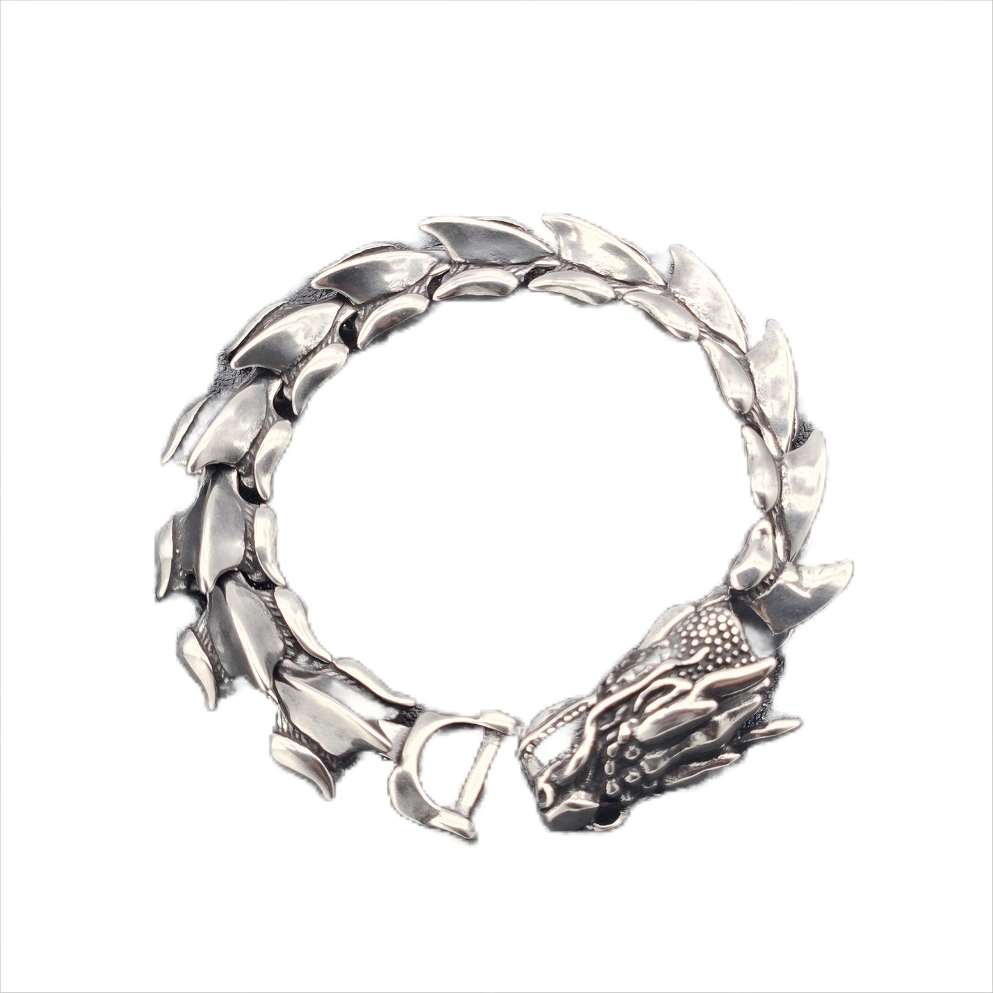 Planderful Titanium Steel Dragon Scale Bracelet For Men And Unisex Retro Keel Punk Style