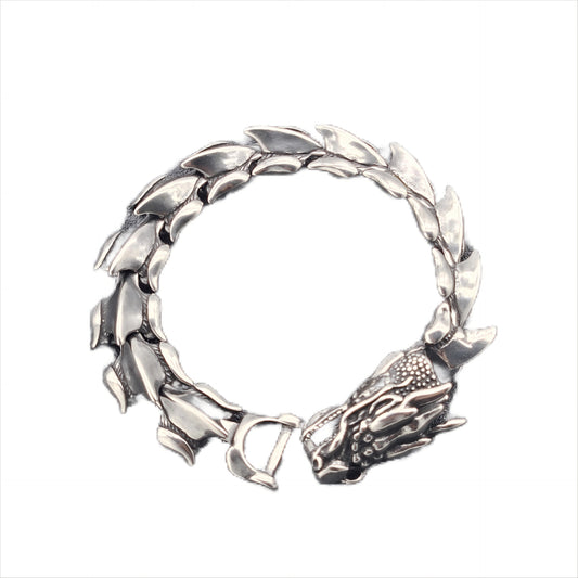 Planderful Titanium Steel Dragon Scale Bracelet For Men And Unisex Retro Keel Punk Style