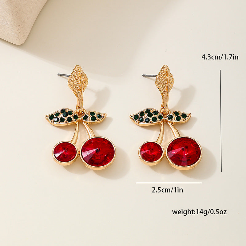 Planderful Vienna Verve Earrings – Exaggerated Metal Cherry Design
