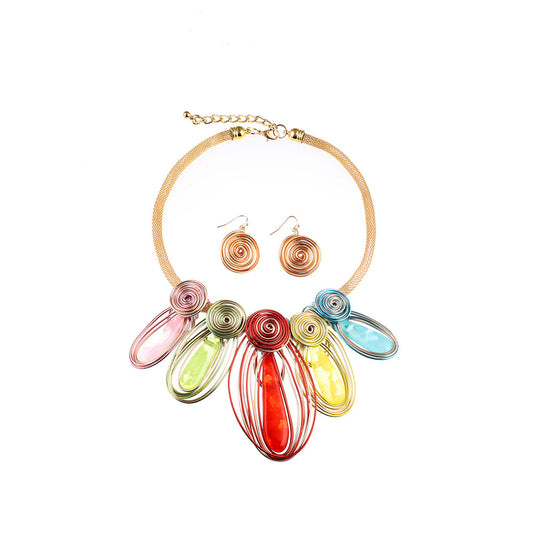 Savanna Rhythms Resin Necklace Set for the African Bride