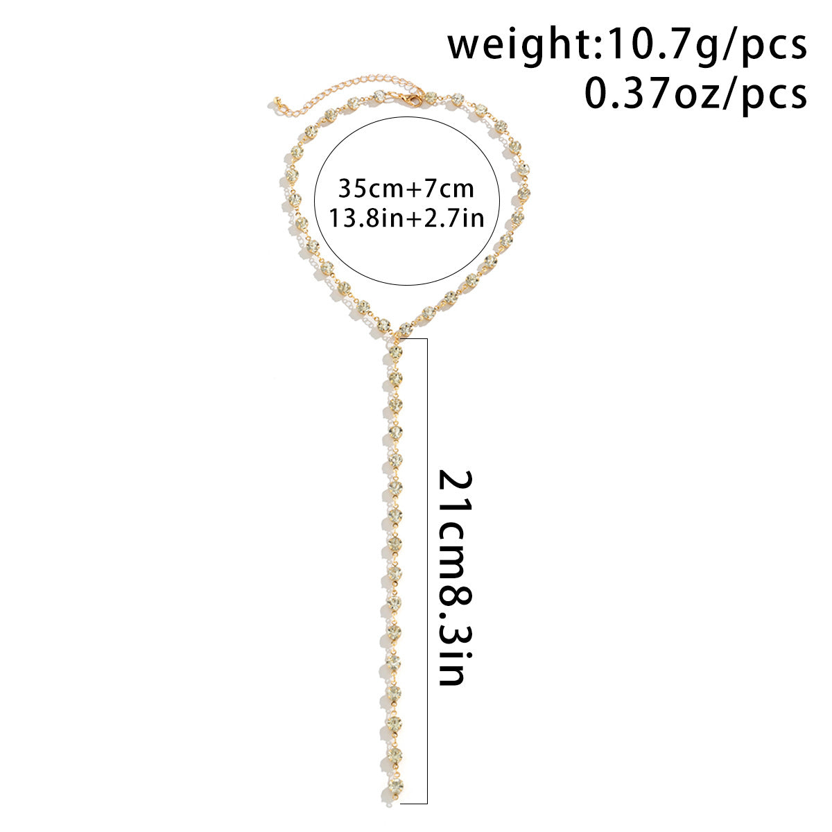 Statement Necklace with Tassel Detail and Rhinestone Collar By Vienna Verve