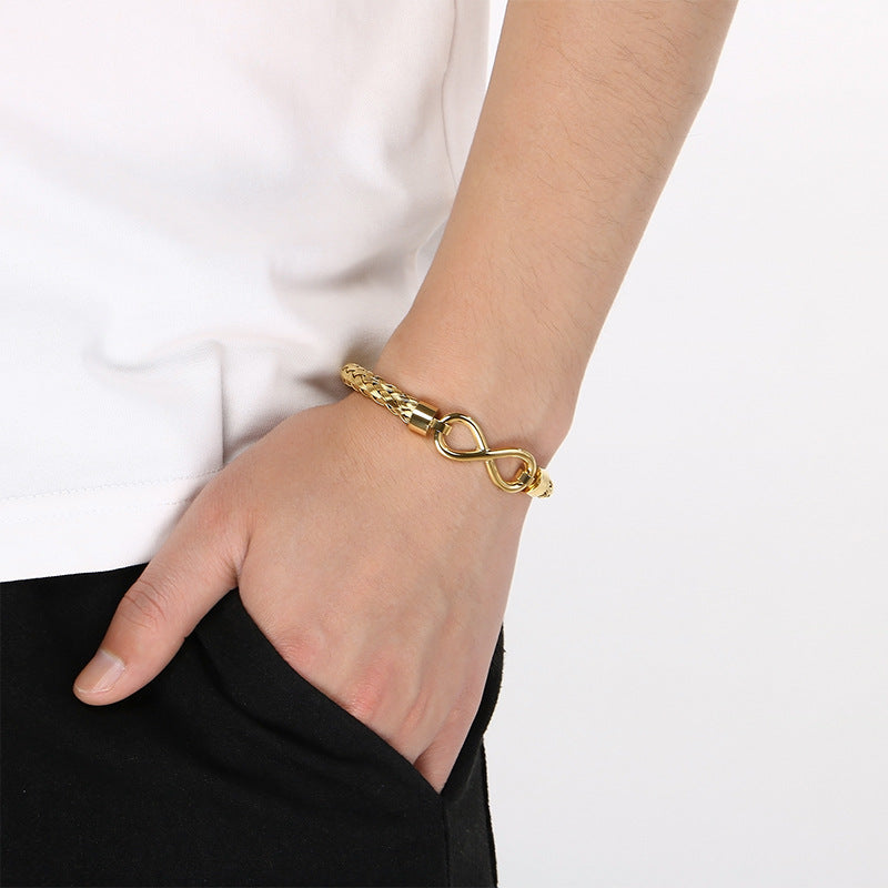Stainless Steel Infinite Symbol Bracelet – Infinite Love Woven Titanium Steel Advanced