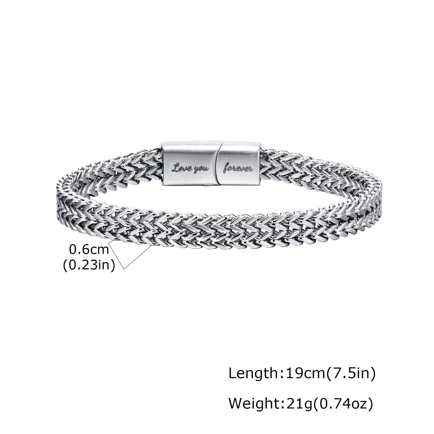 Planderful Stainless Steel Magnetic Buckle Bracelet For Men