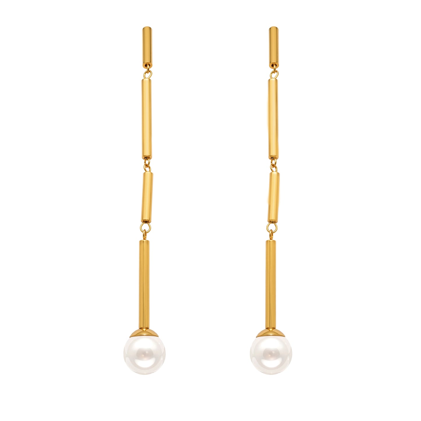 Planderful Bamboo Long Earrings High Gloss For Women