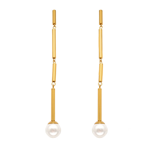 Planderful Bamboo Long Earrings High Gloss For Women