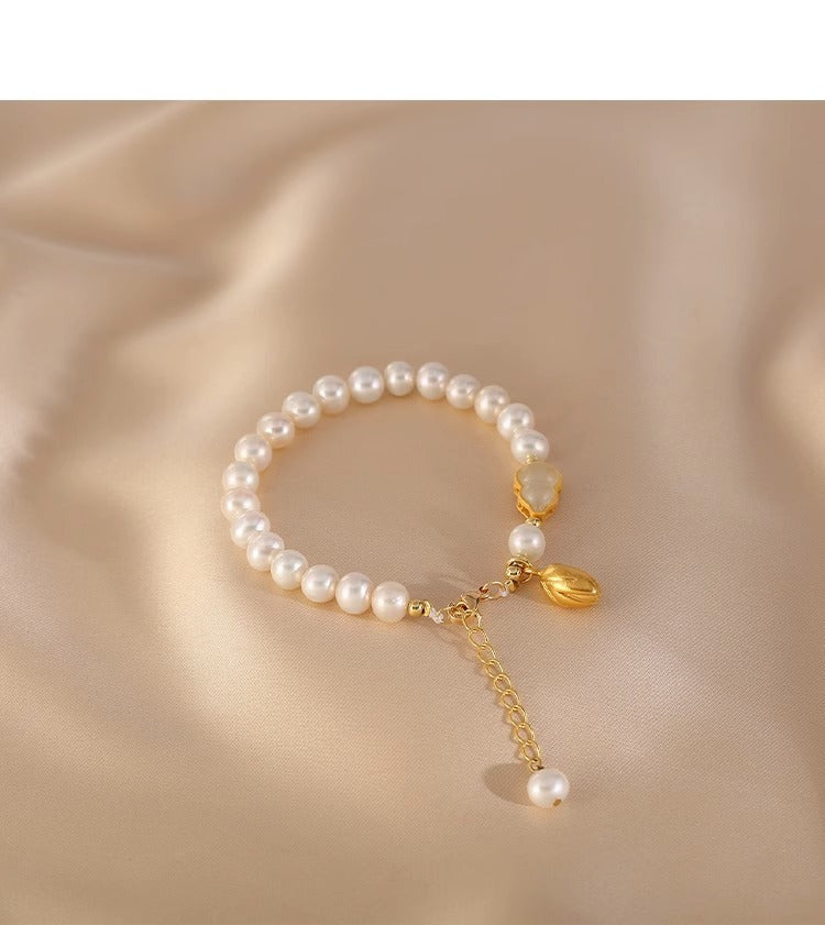 Freshwater Pearl Gourd Charm Bracelet