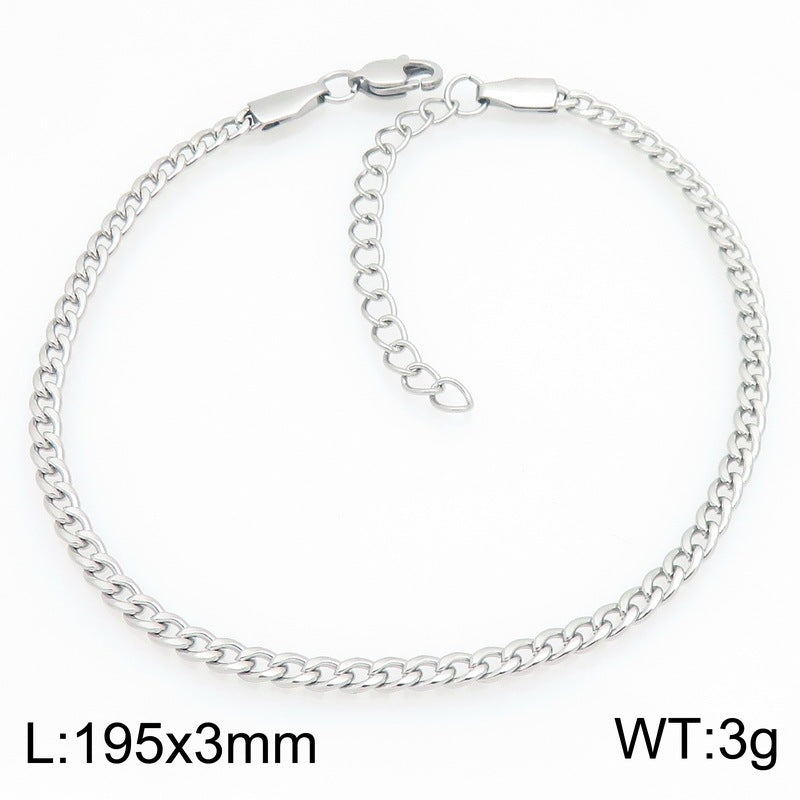 Minimalist Figaro Chain Stainless Steel Bracelet – Unisex Nk Chain Adjustable Handmade