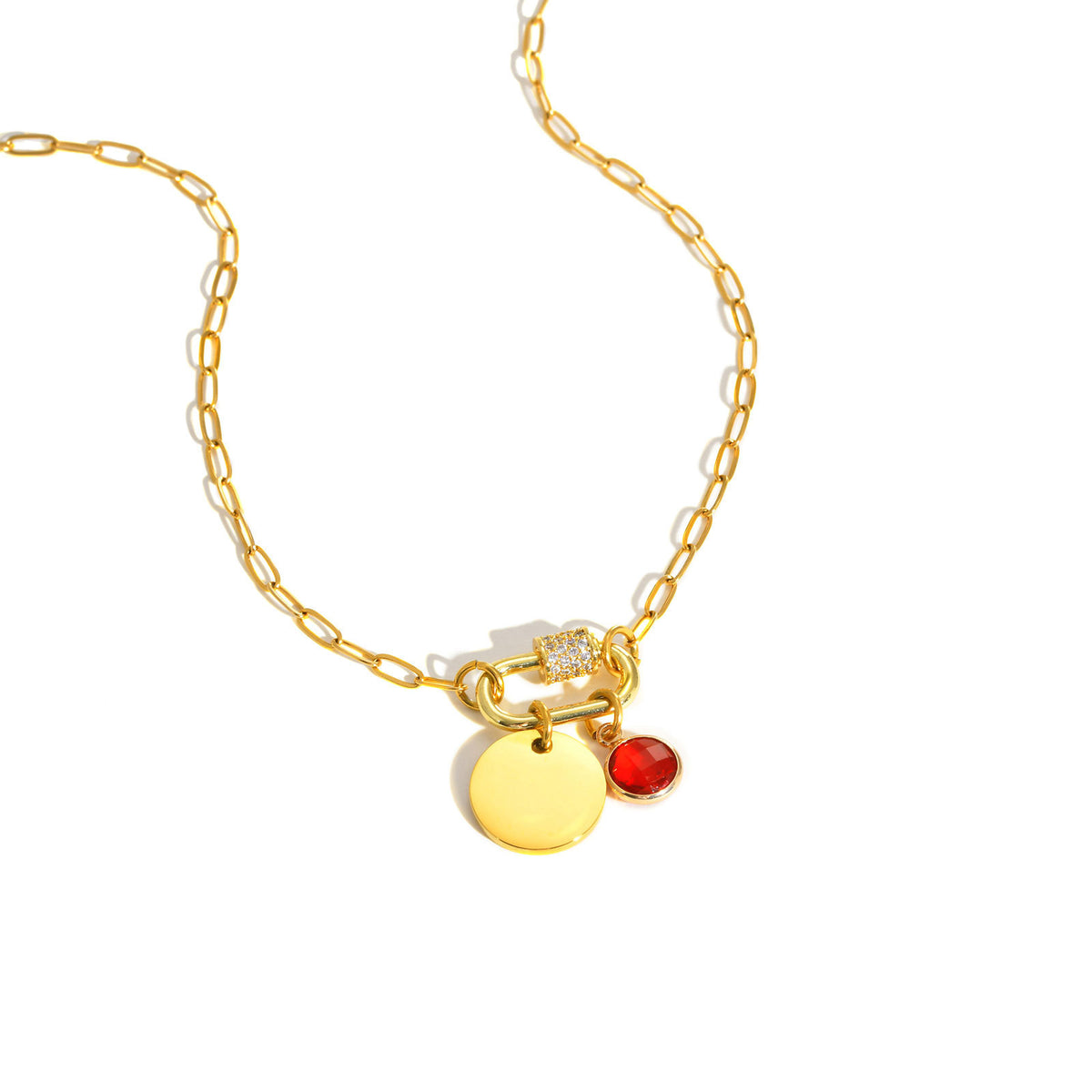 Small Square Chain Blank Stainless Steel Necklace for Women