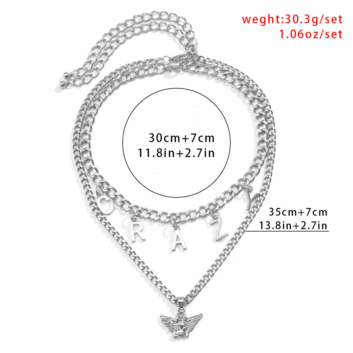Planderful Vienna Verve Letter Tassel Necklace For Women - Retro Collarbone Chain Hip Hop Angel Style Statement Jewelry