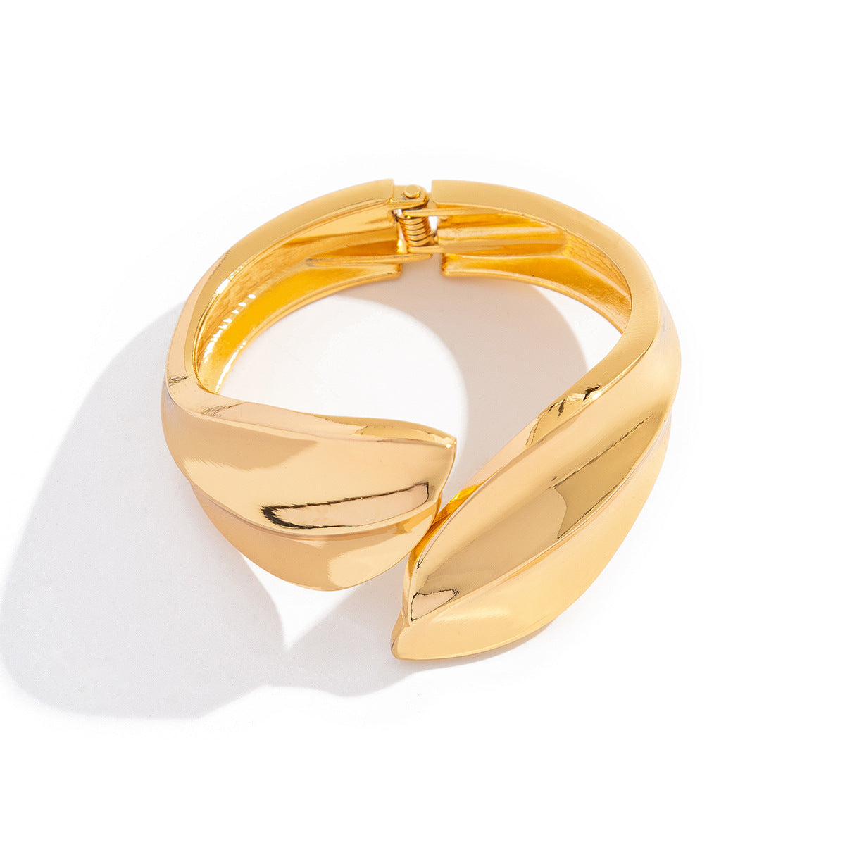 Bracelet Exaggerated Leaf Glossy Bang Irregular Stripe Open-Top Bracelet