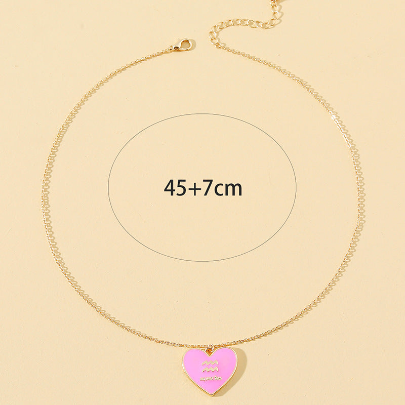 Aquarius Constellation Drop Glaze Necklace - Elegant and Minimalistic Design