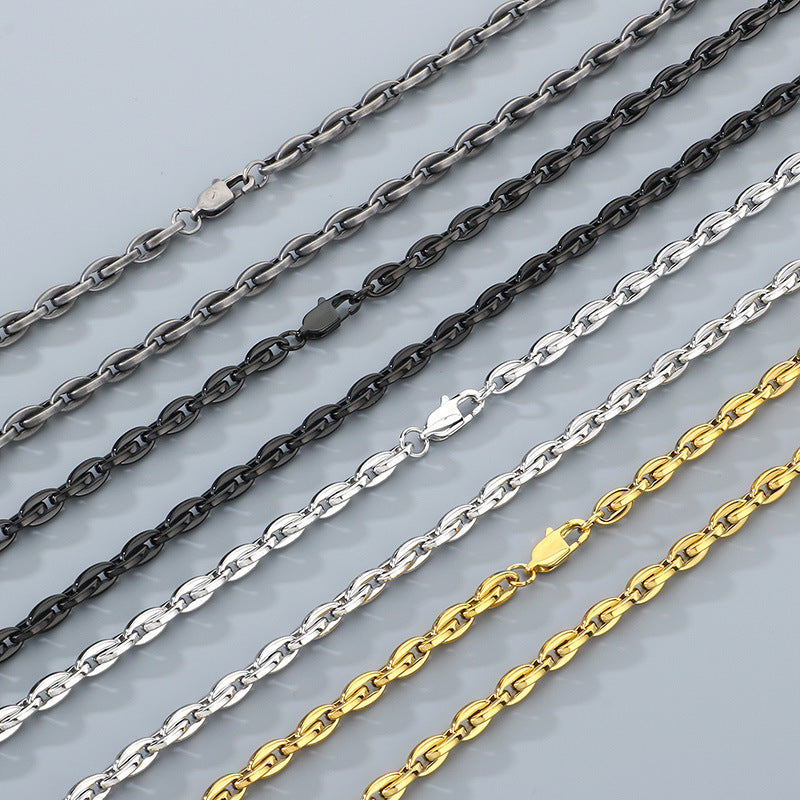 Personalized Stainless Steel Bracelet And Necklace Set Men