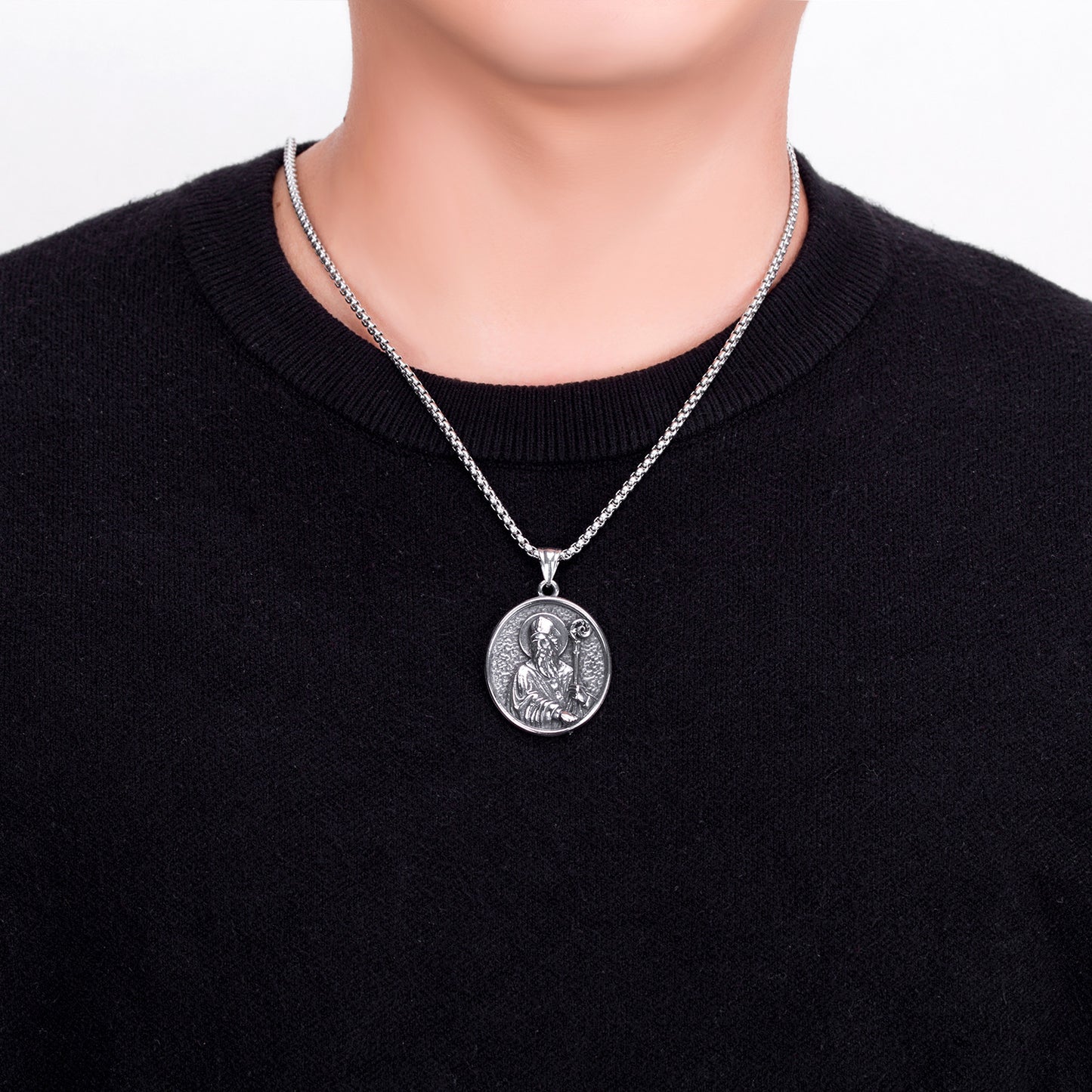 Steel Necklace – Elegant Religious Pendant