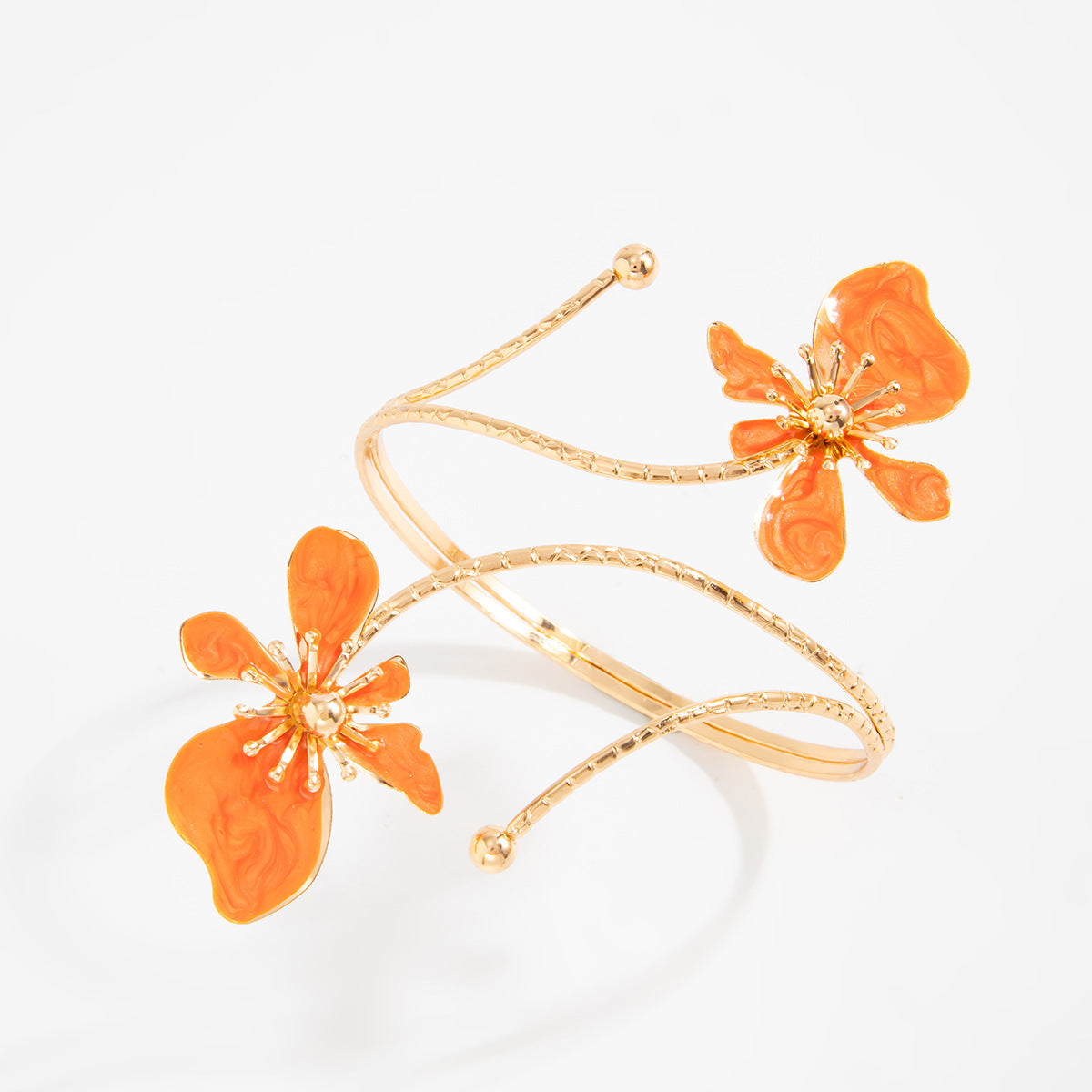 Planderful Vienna Verve Dripping Flower Open Arm Bracelet Adjustable Exotic Petal Winding Jewelry For Women