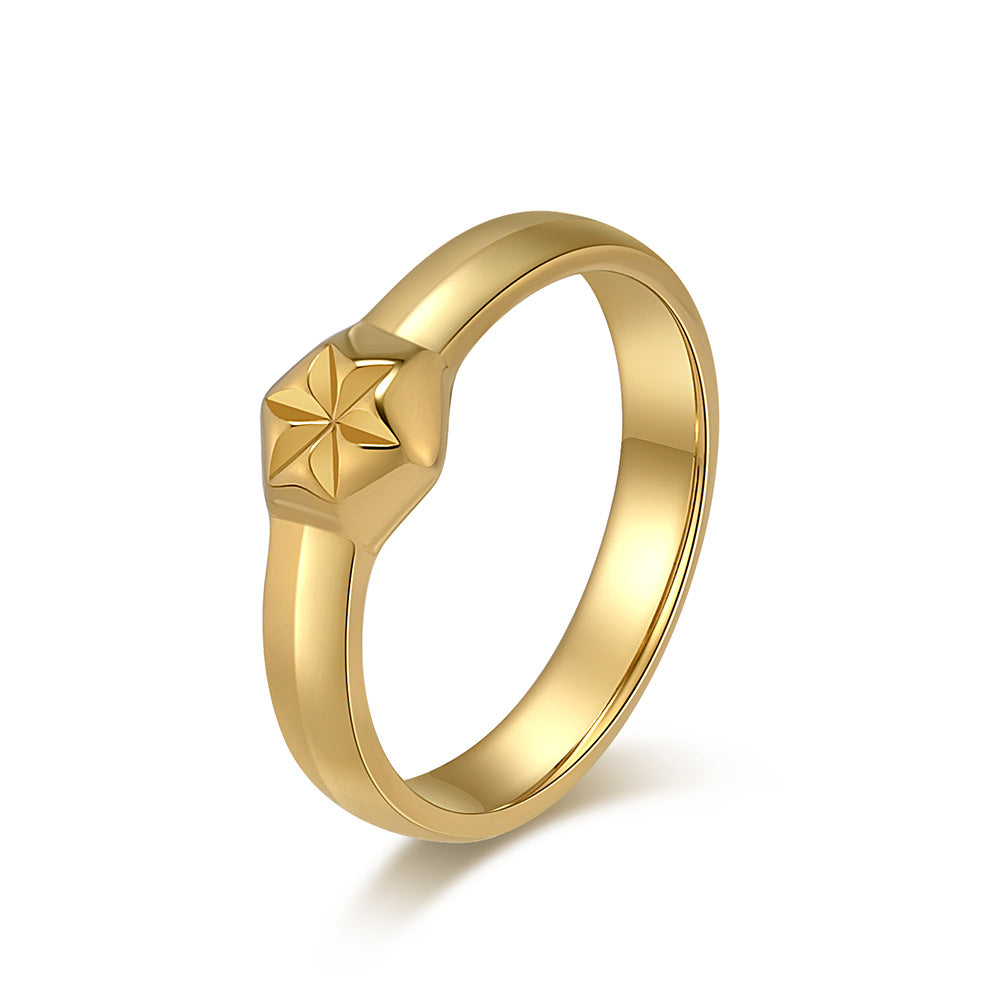 Planderful Hexagonal Titanium Steel Ring For Men And Women Durable High End Jewelry Couple Gift