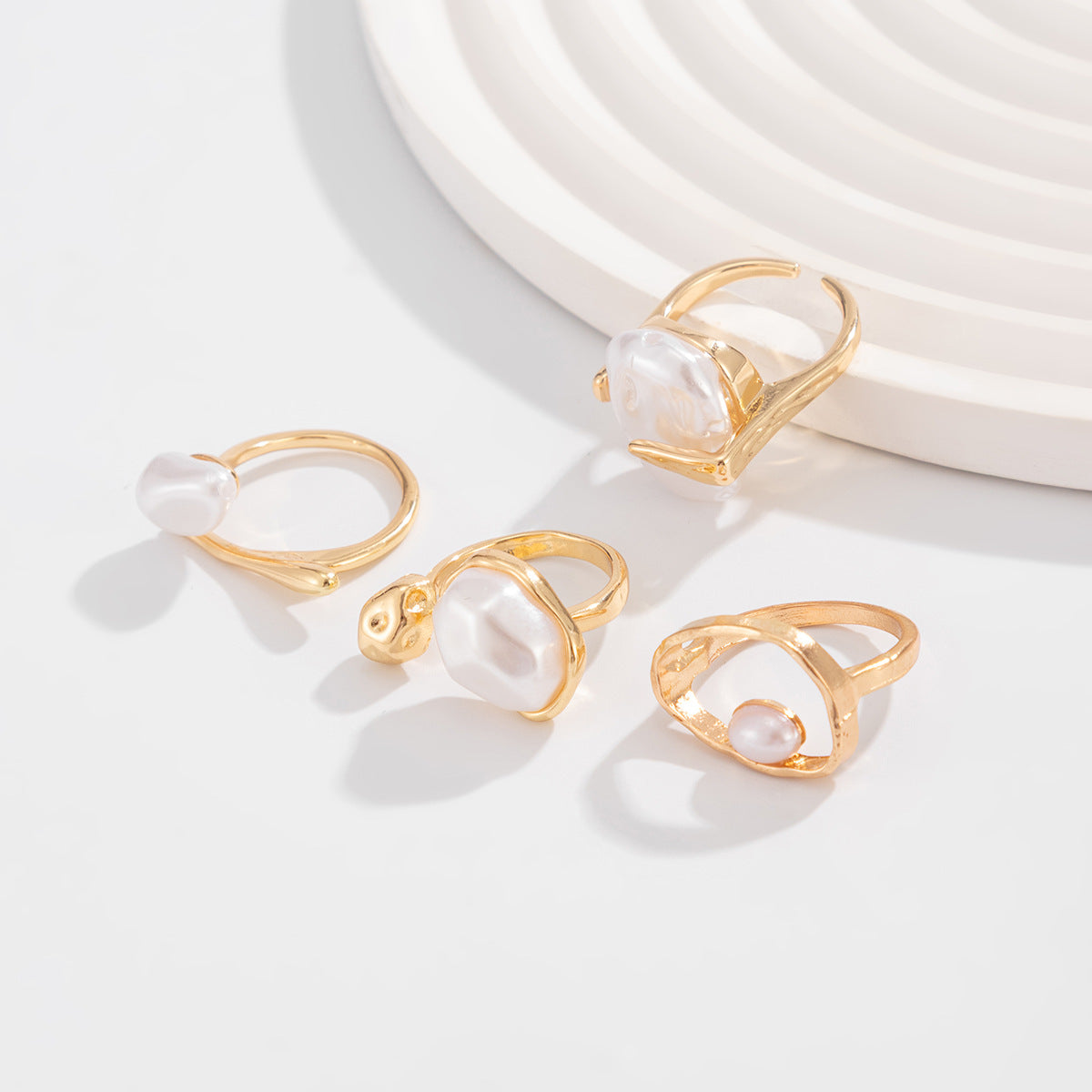 Planderful Imitation Pearl Ring Retro Baroque Statement Jewelry For Women Elegant Vintage Inspired