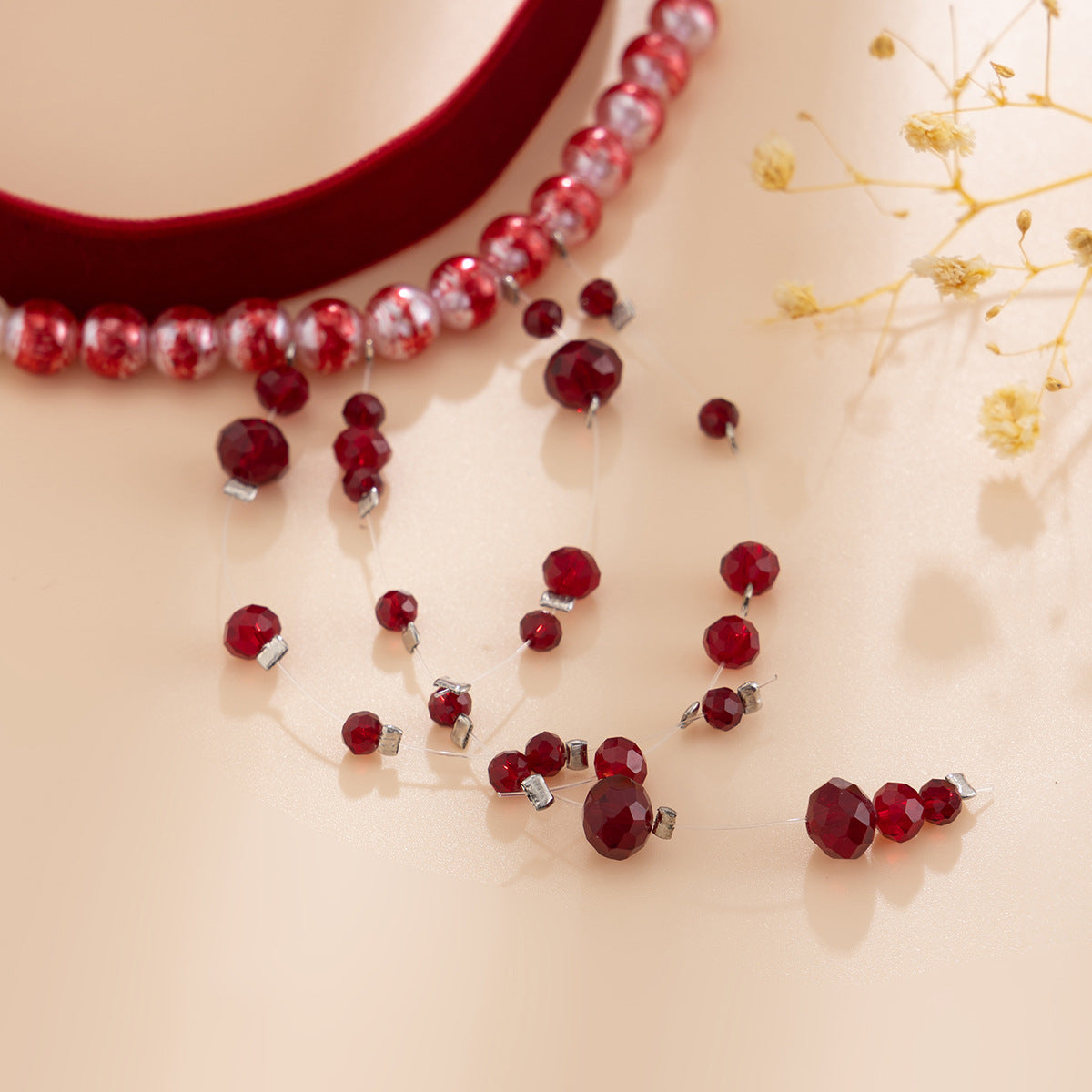 Pearl-Style Gothic Blood Drop Choker