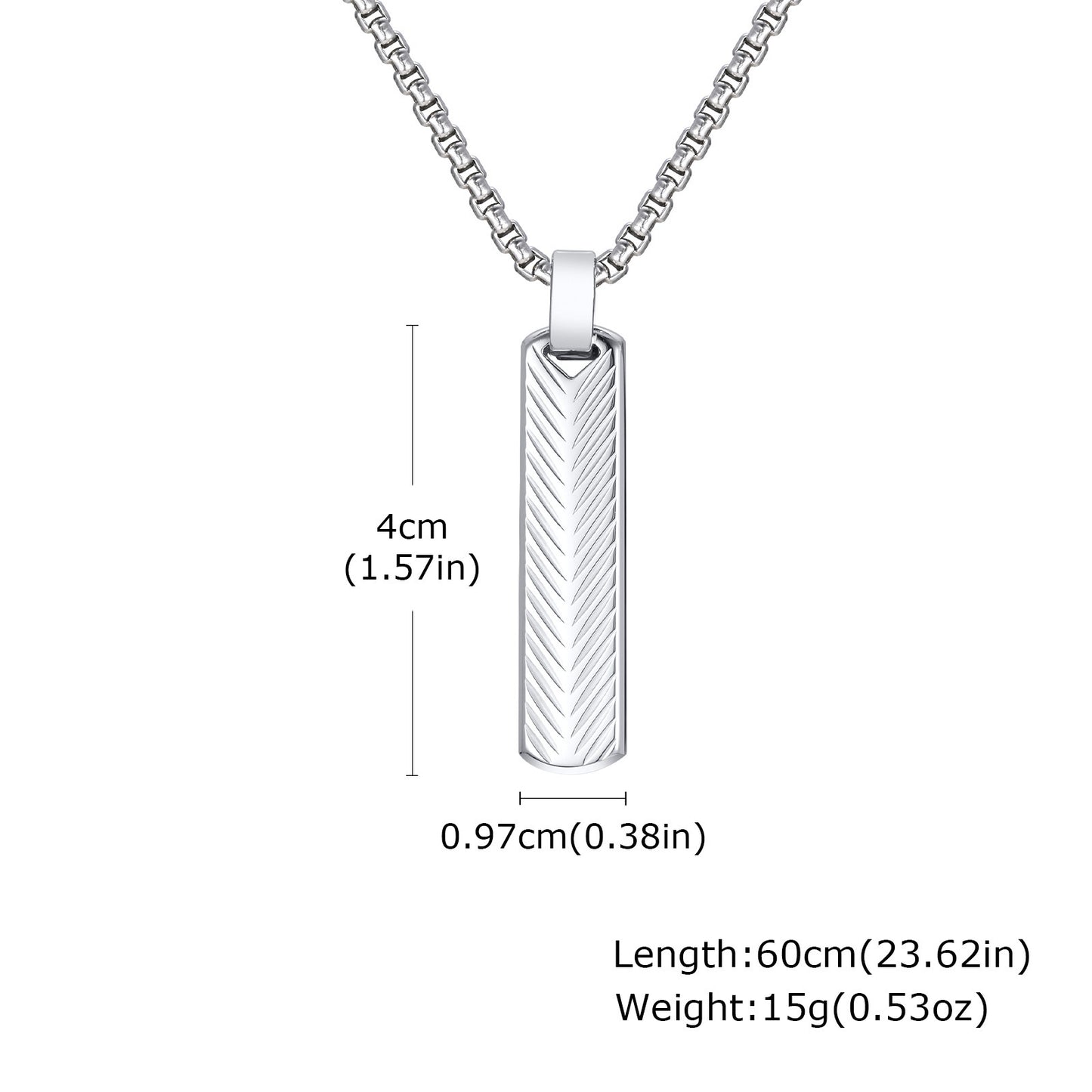 Geometric One-Word Strip Titanium Steel Flower Pendant for Men