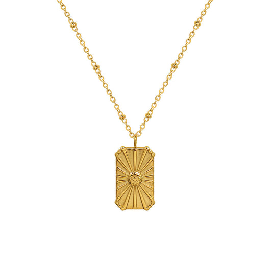 Japan and South Korea's Elegant Chrysanthemum Pendant Necklace - Titanium Steel 18k Gold Plated Women's Jewelry