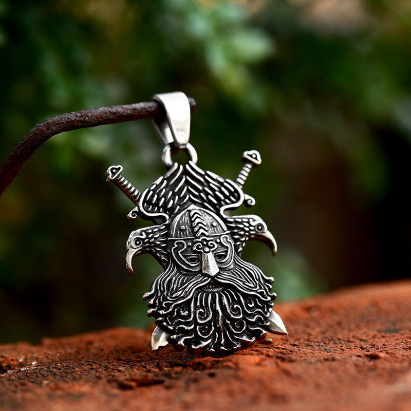 Retro Viking Pirate Double Eagle Titanium Steel Pendant for Men - Wholesale Availability