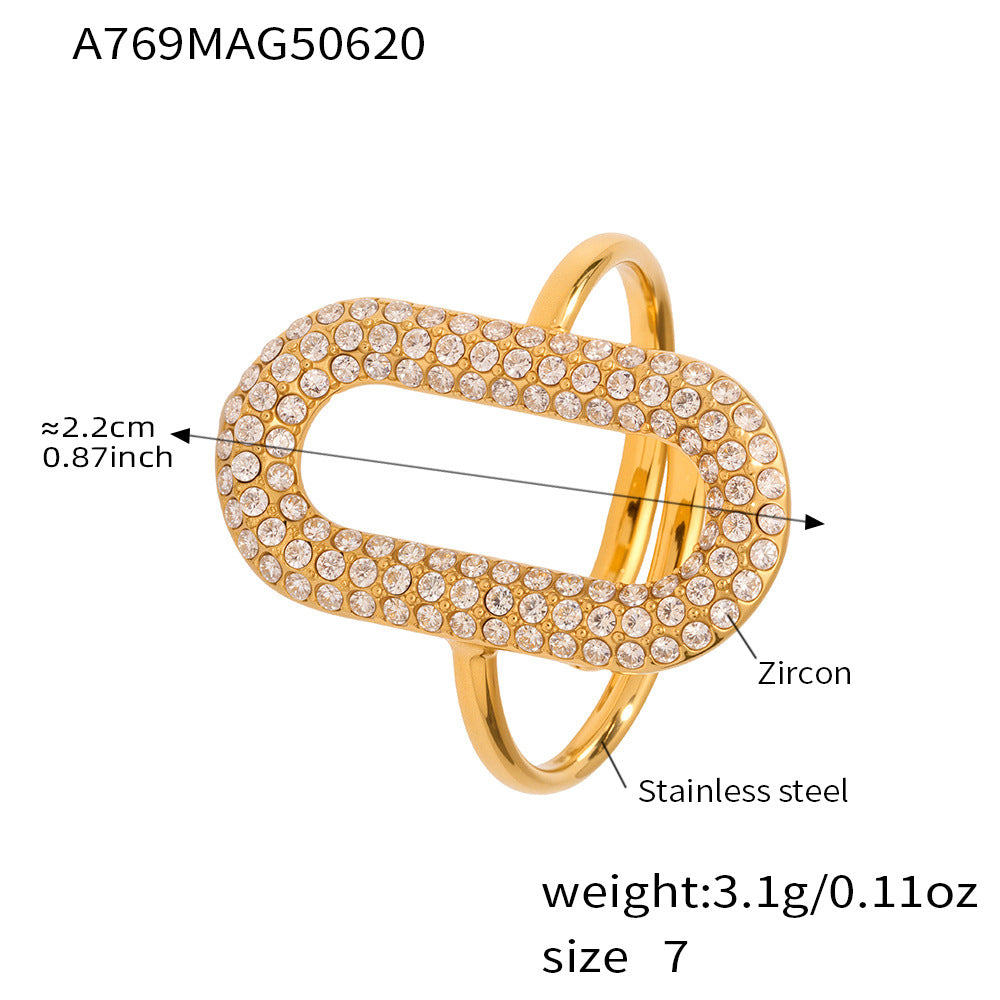 Planderful Everyday Genie Elegant Stainless Zircon Ring 7