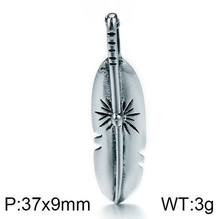 Planderful Vintage Cross Flower Mens Pendant Black Zircon