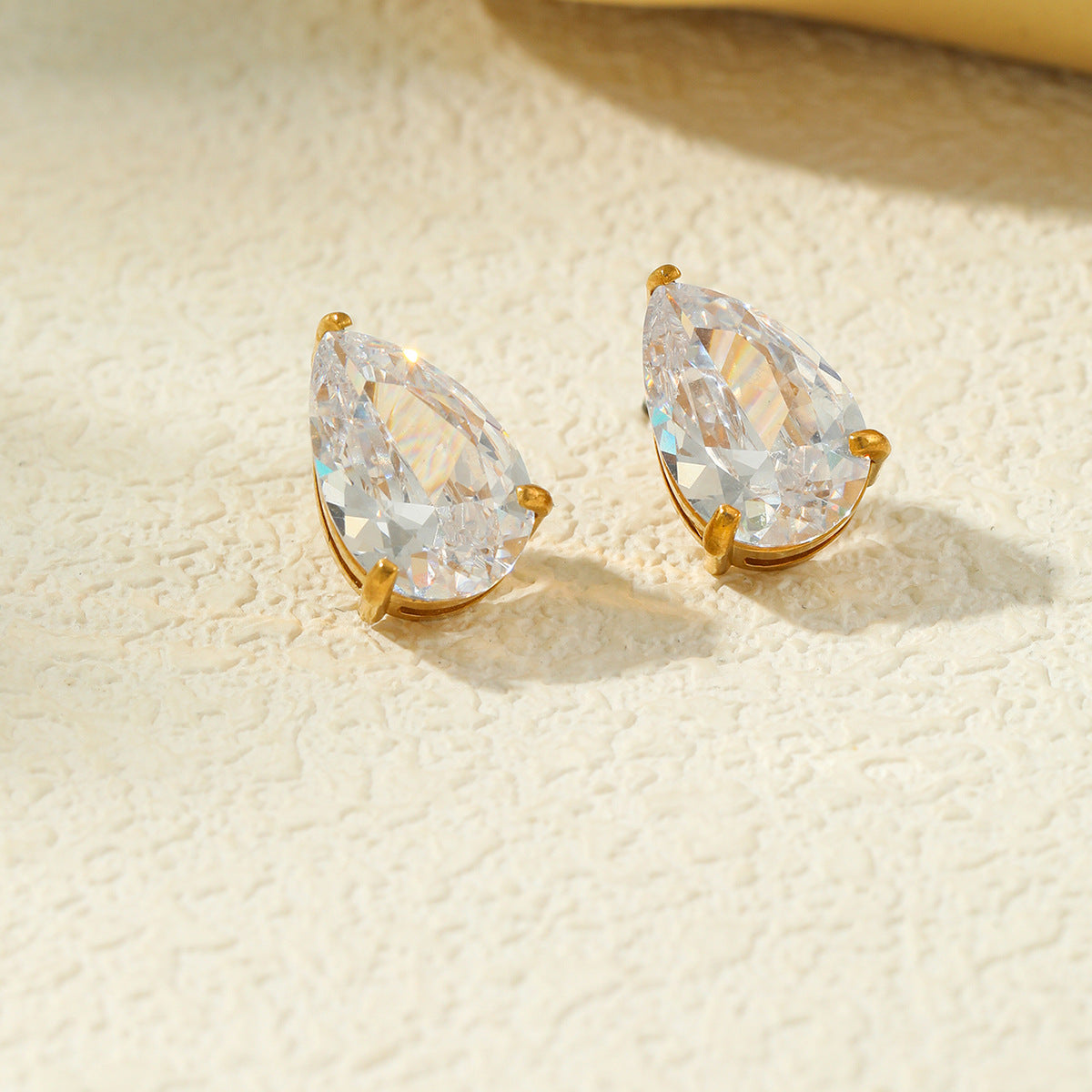Planderful Vienna Verve Love Shaped Zircon Stainless Steel Stud Earrings For Daily Wear Fashion Lovers