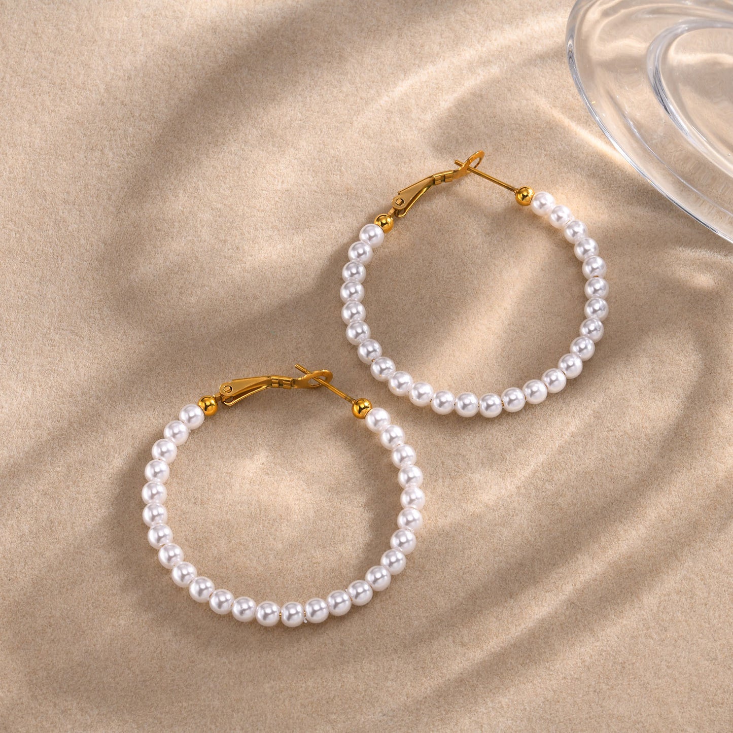 Earrings Stainless Steel Imitation Pearl Earrings Golden Ladies Jewelry Wholesale