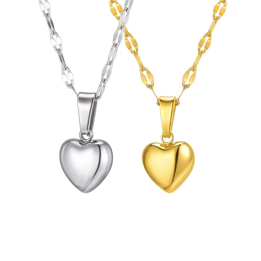 Stainless Steel Neck Chain Heart-Shaped Clavicle Chain Small Exquisite Necklace