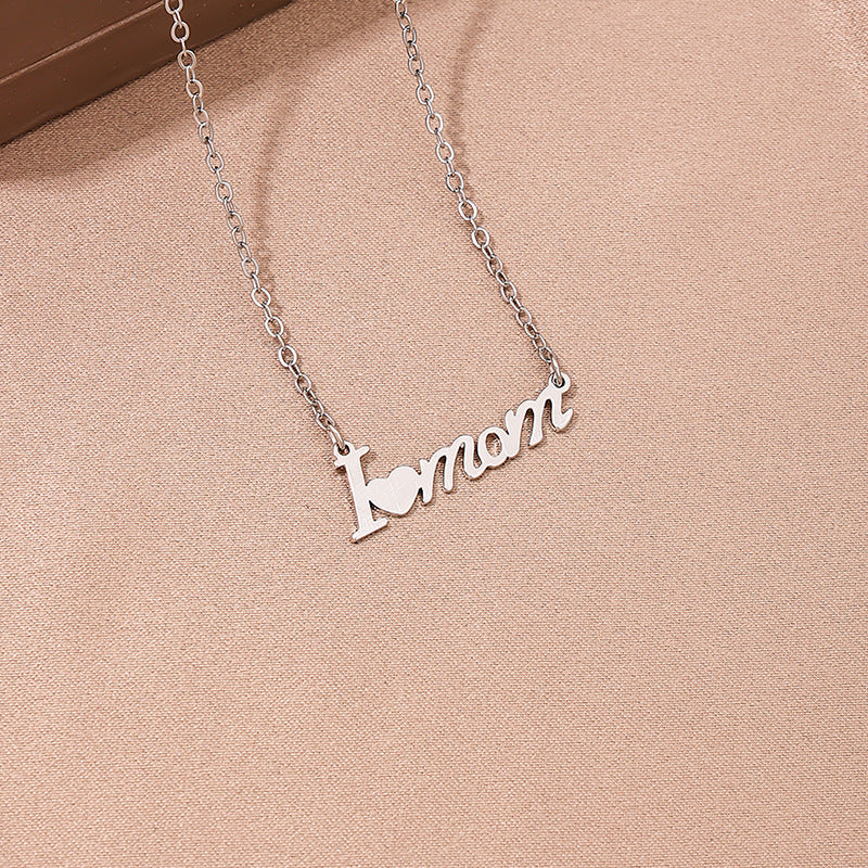 Mother's Day Gift: Stylish Metal Heart Letter MOM Necklace
