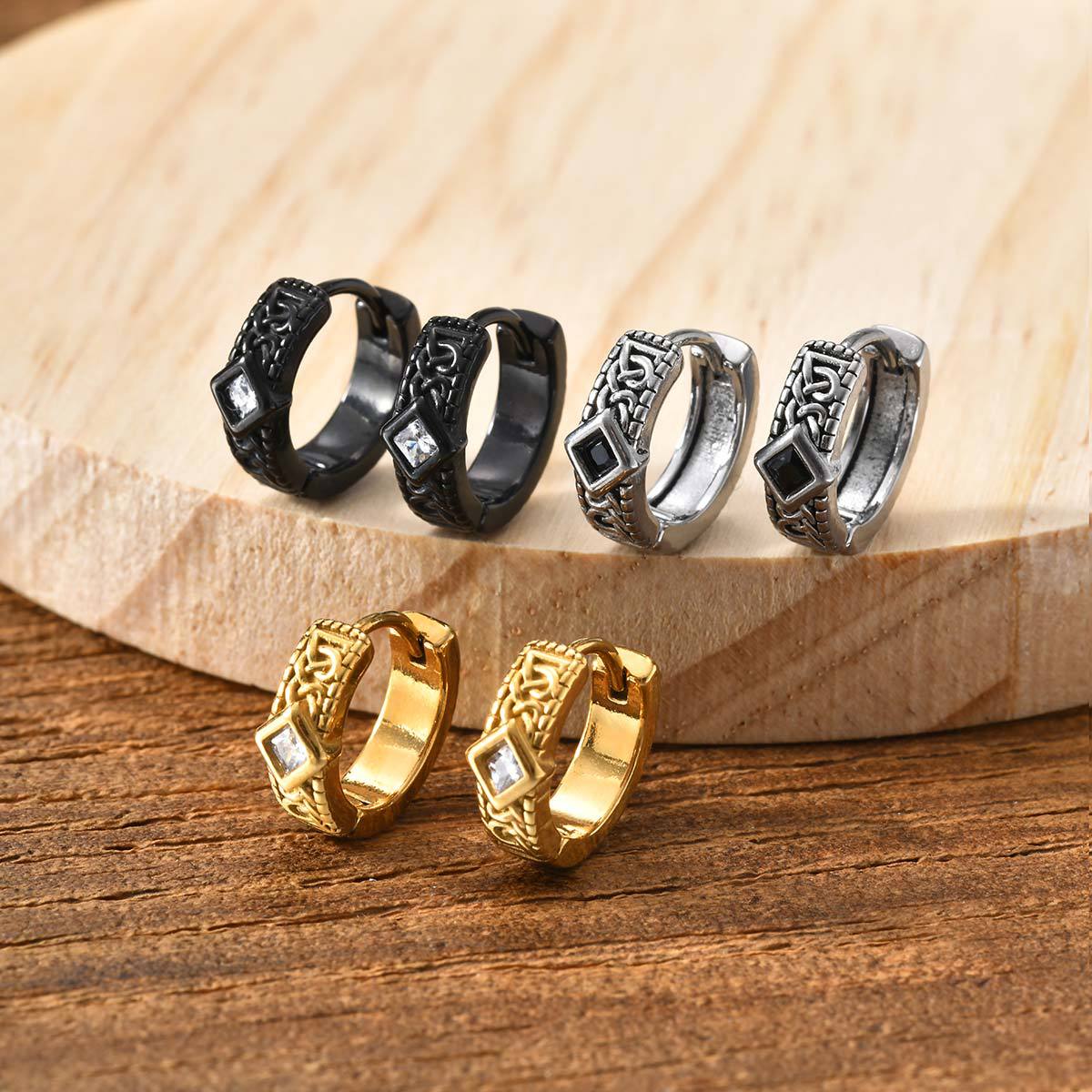 Cross Single Earrings — Glass or Zircon