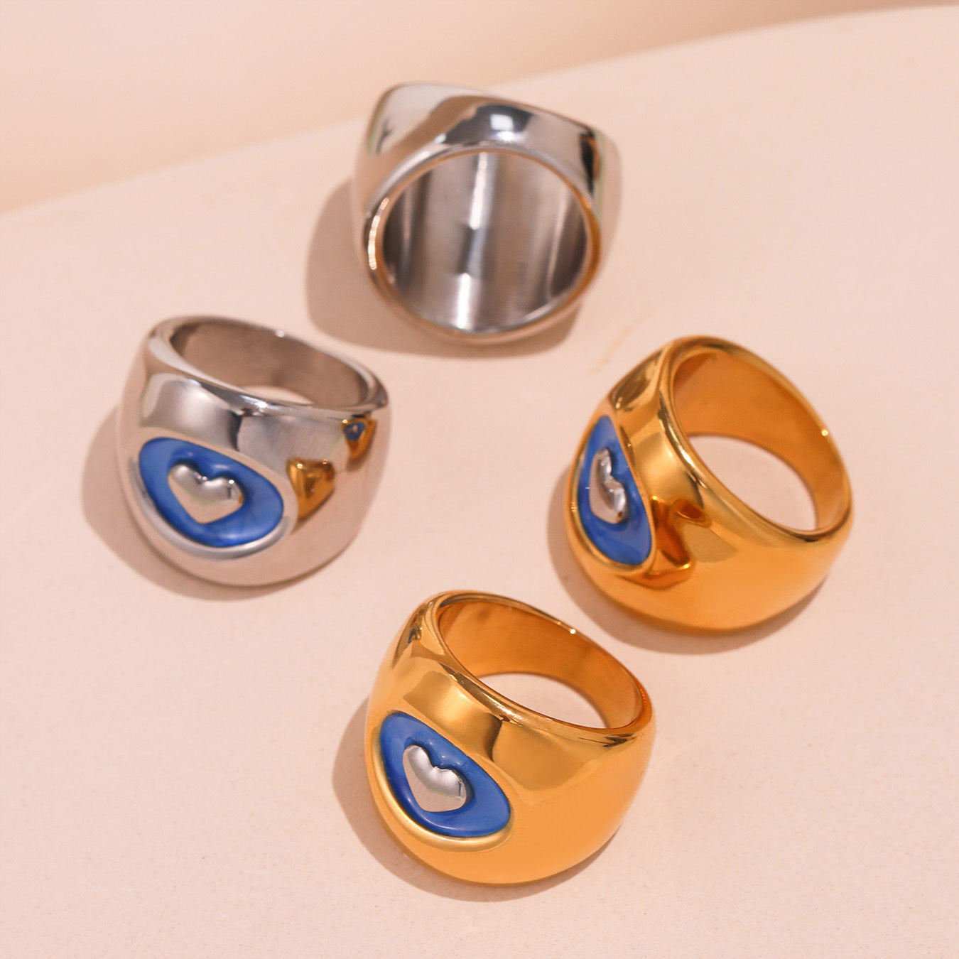 Planderful 18K Gold Plated Dripping Oil Ring For Women