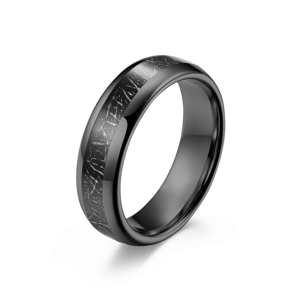 Amazon 468mm Tungsten Steel Inlaid Black Silk Ring Couples