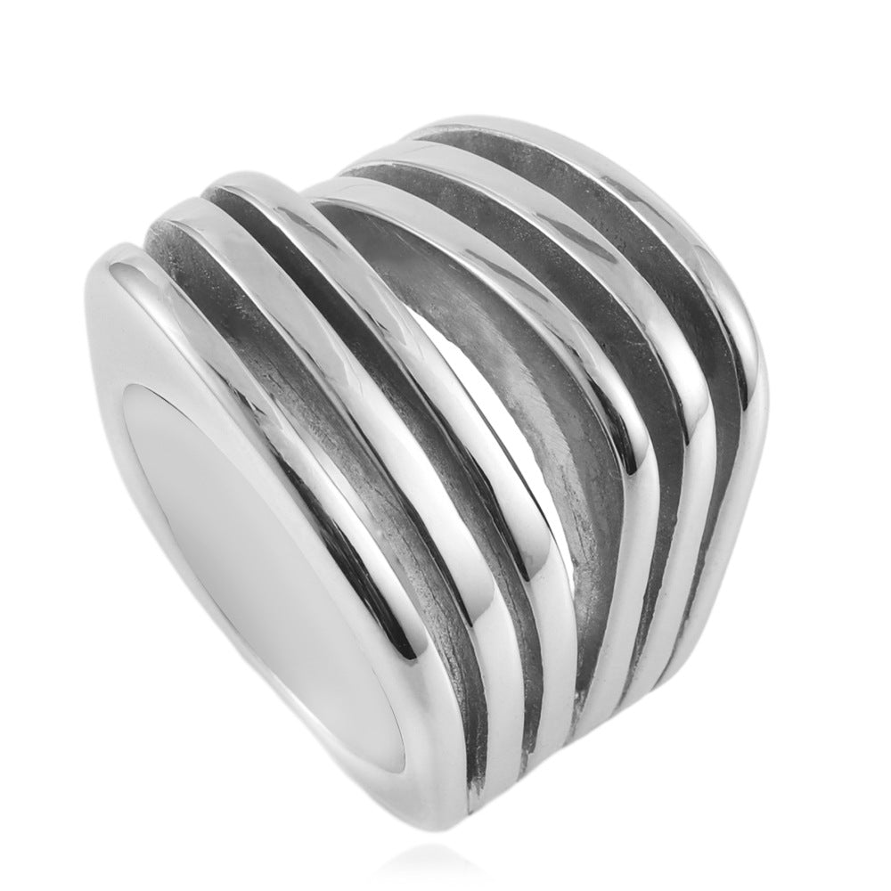 Unisex Multi-Layer Titanium Steel Fashion Rings for Trendy Men and Women