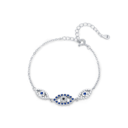 925 Sterling Silver Blue Eye Openwork Bracelet