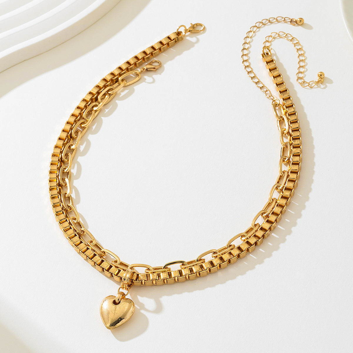 Planderful Vienna Verve Necklace – Stylish Double Stacked Cuban Metal Chain