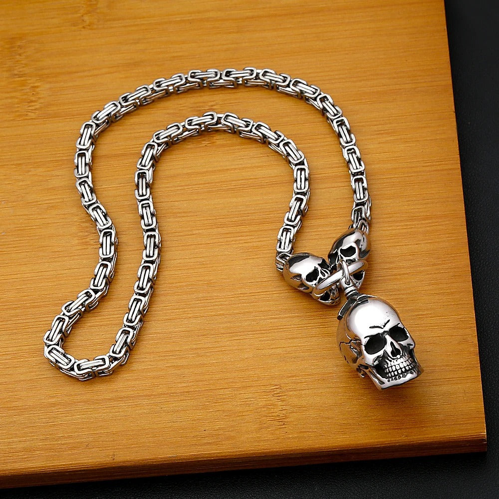 Punk Skull Stainless Steel Pendant Necklace