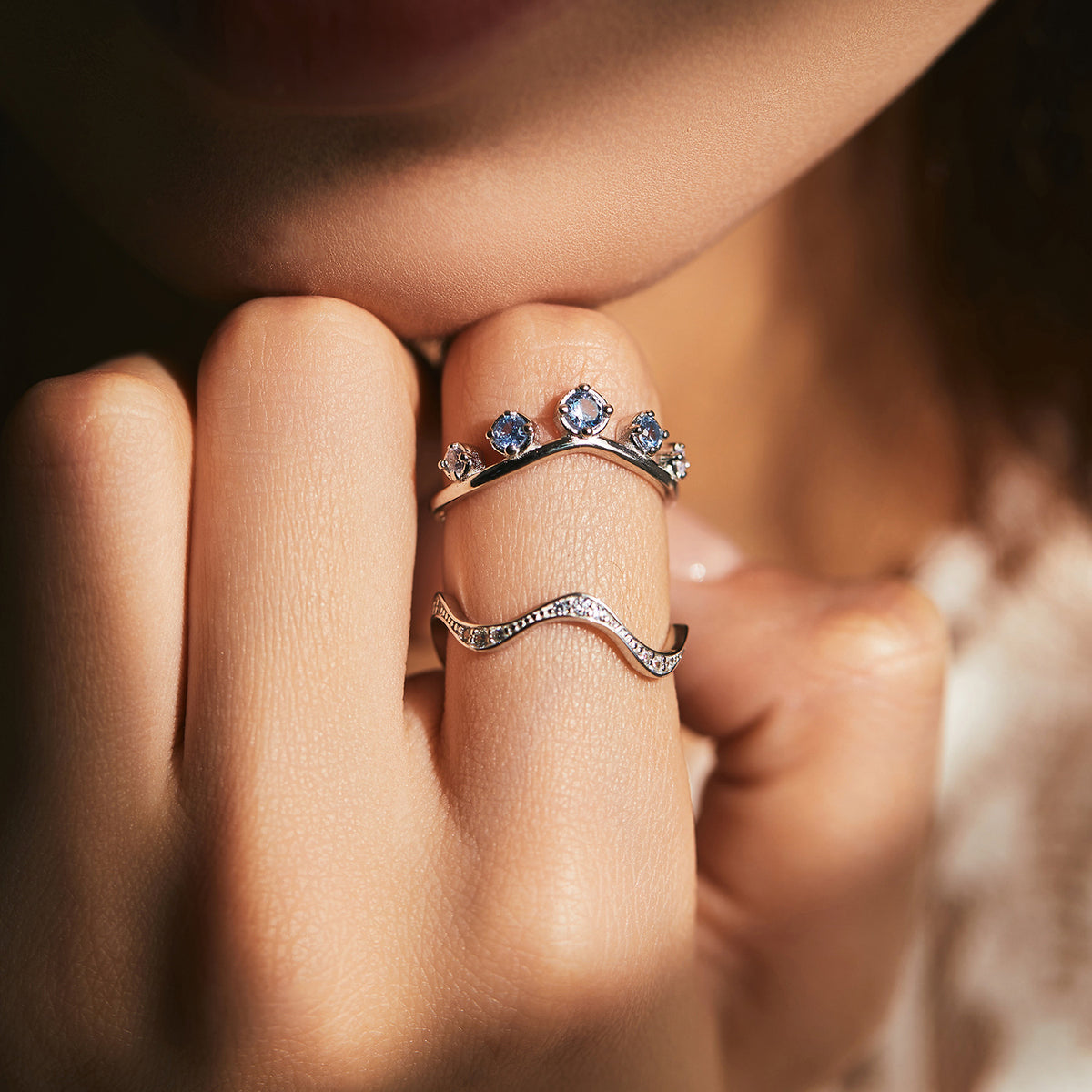 925 Sterling Silver Zircon Crown Ring