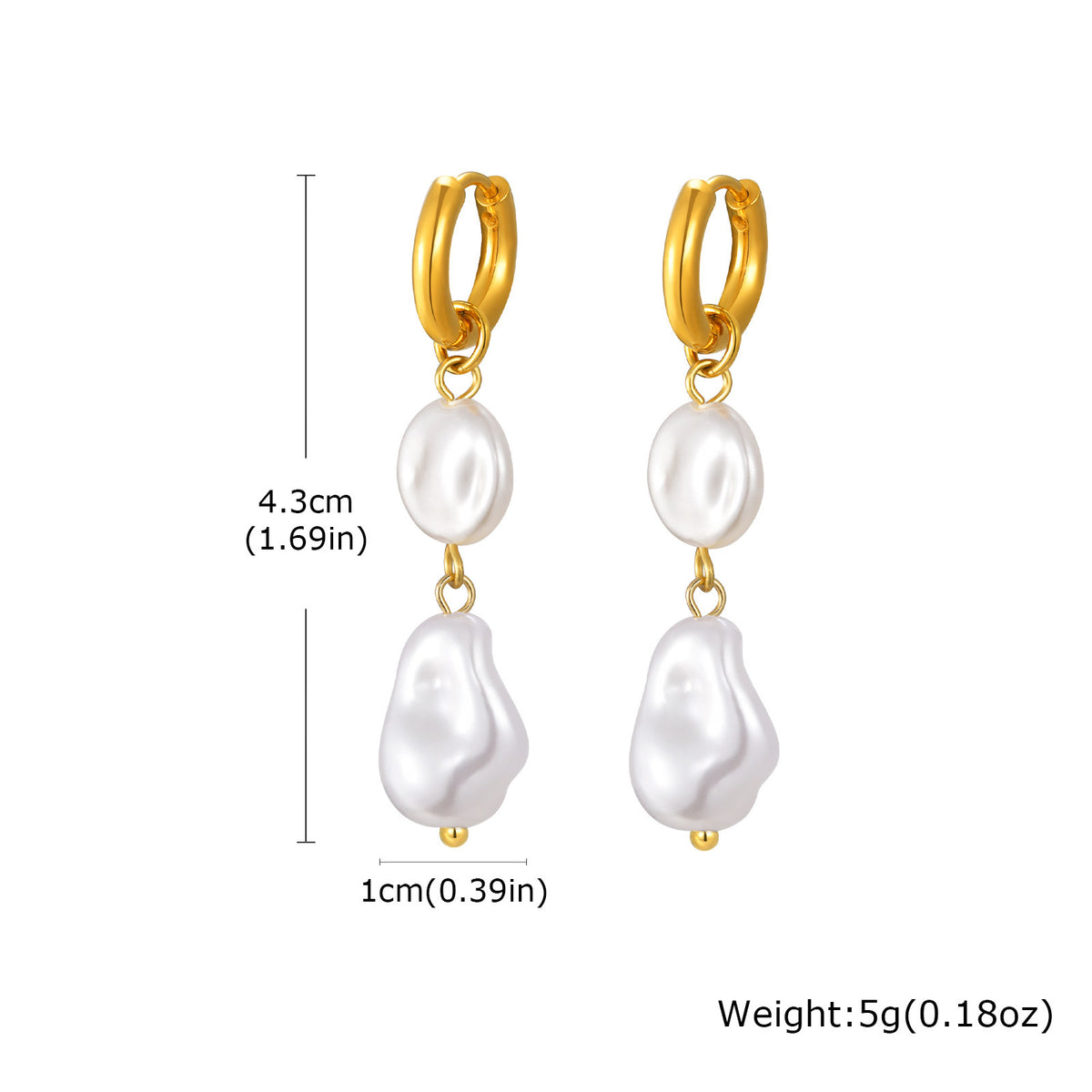 Stainless Steel Pearl Earrings