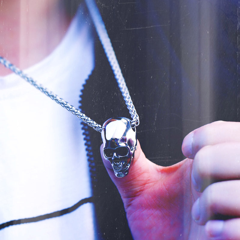Punk Skull Titanium Steel Pendant for Men - Retro Wholesale Jewelry