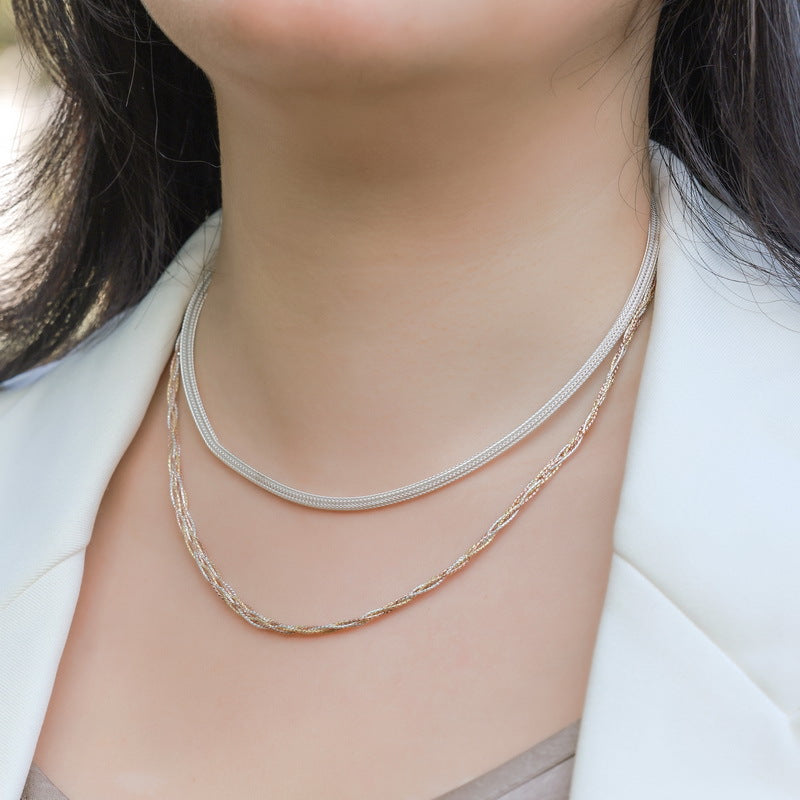 S925 Sterling Silver Three-Layer Layered Necklace