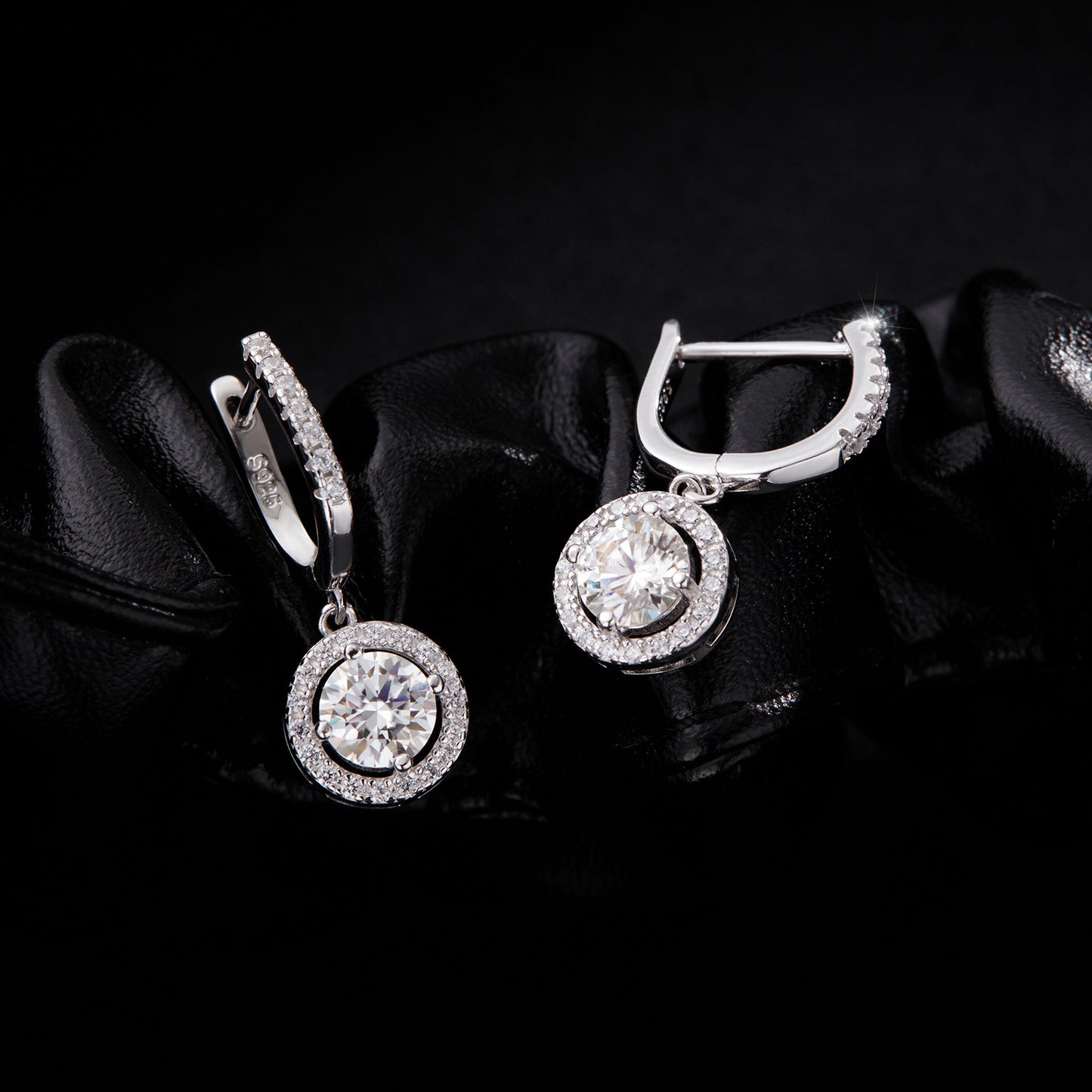 Planderful Moissanite Sparkling Earrings – Bright and Dazzling Full Circle Design