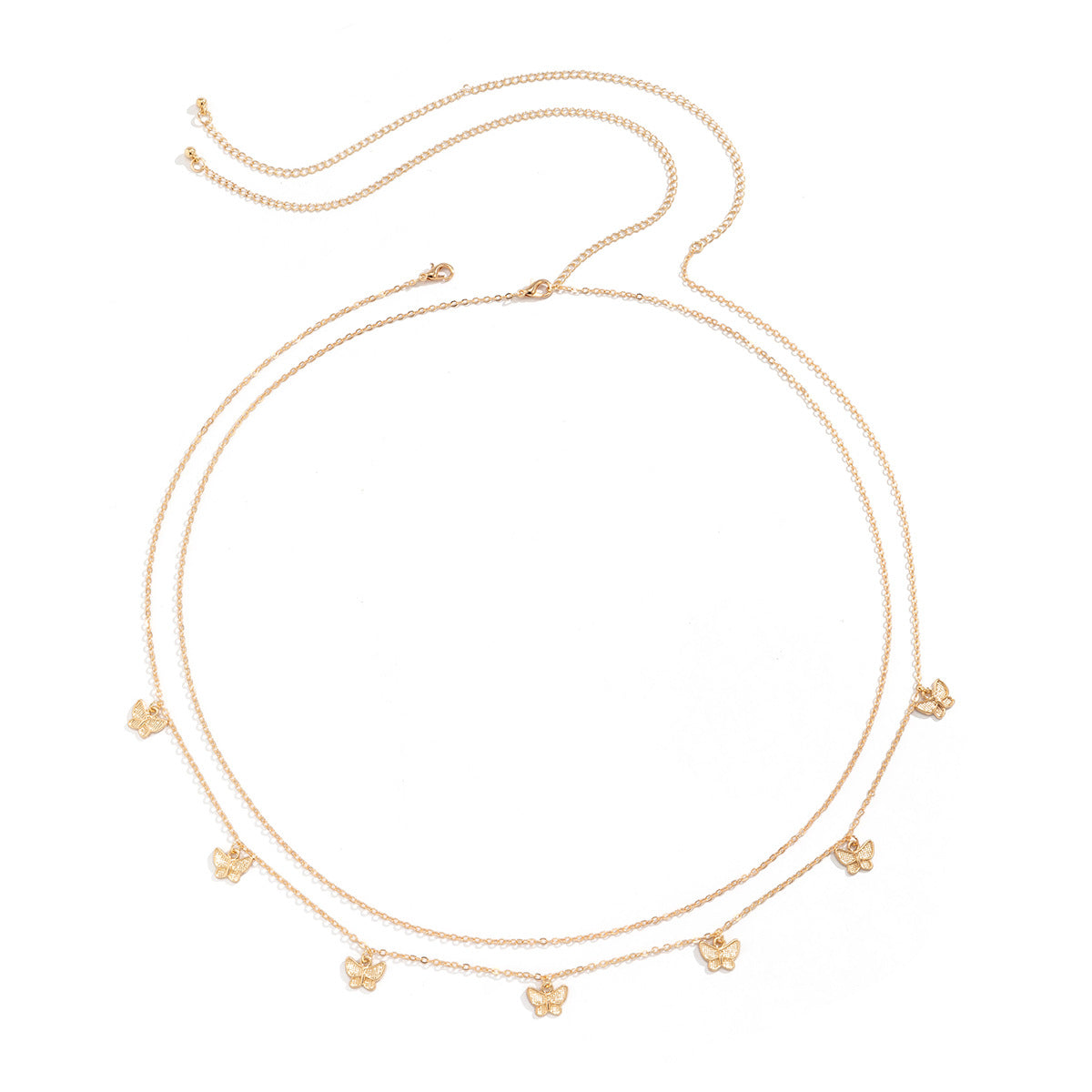 Creative Butterfly Tassel Double-layer Waist Chain with TBA Gram Alloy Body Material