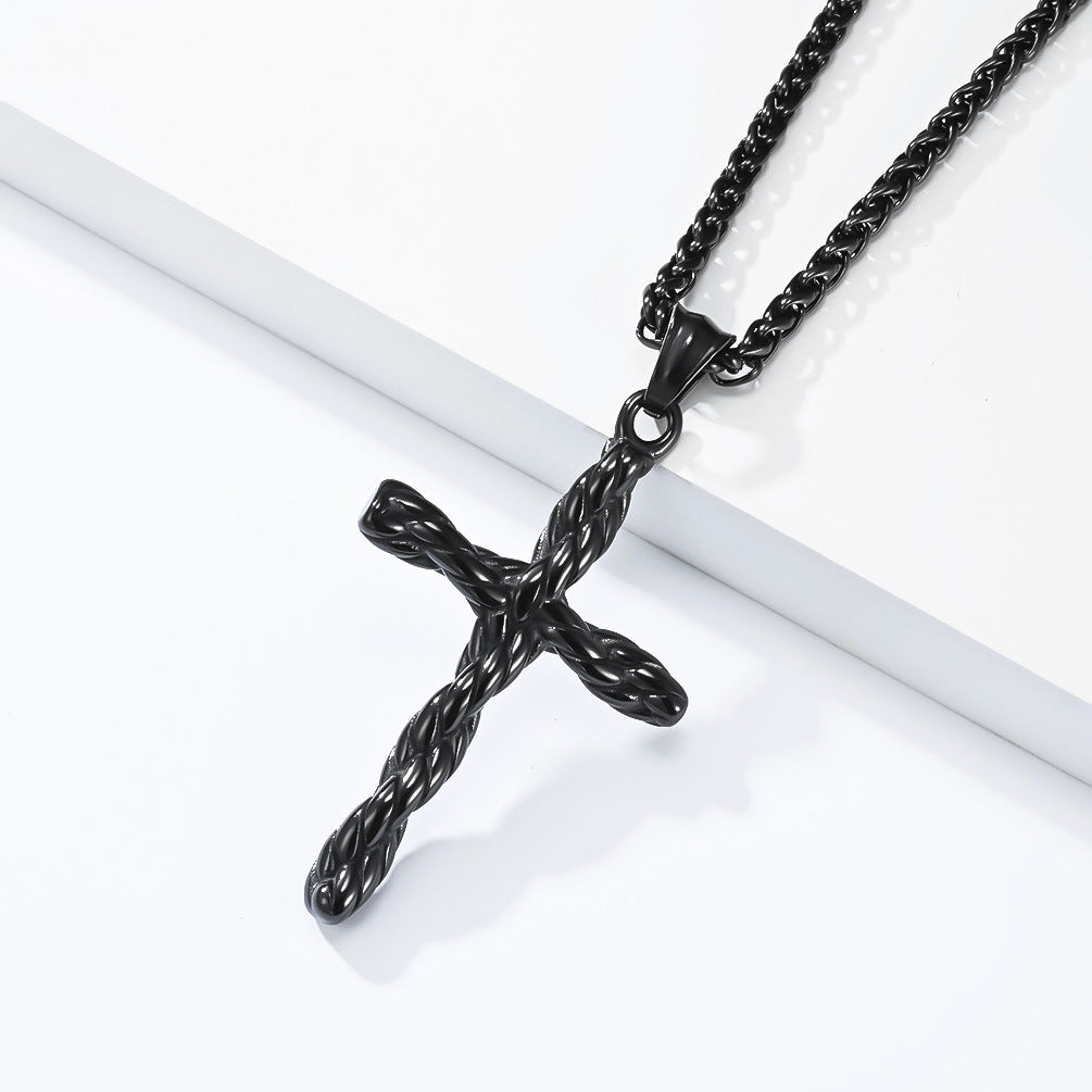 Steel Necklace – Vintage Cross Pendant for Everyday Style