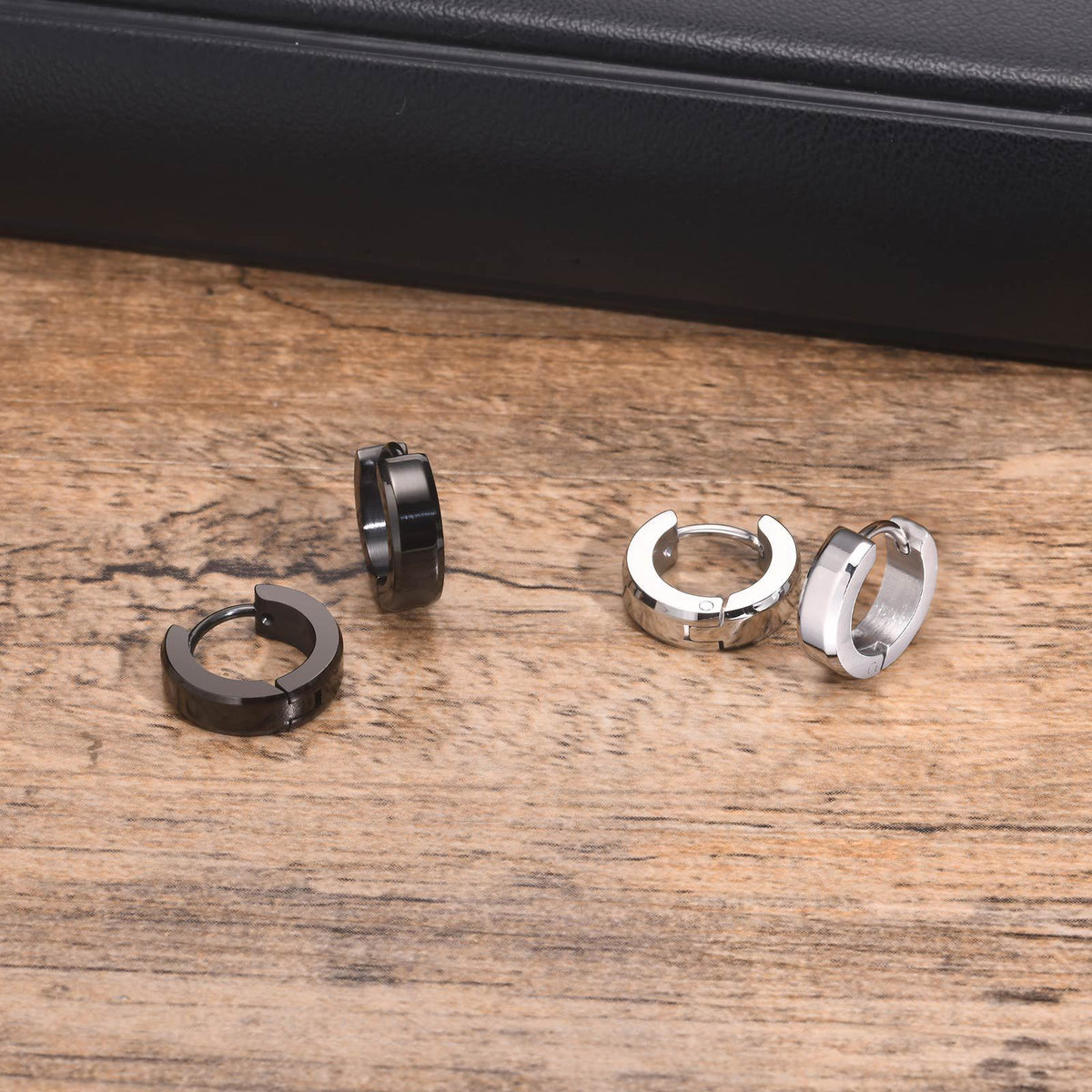 Stainless Steel Huggie Hoop Earrings — Single