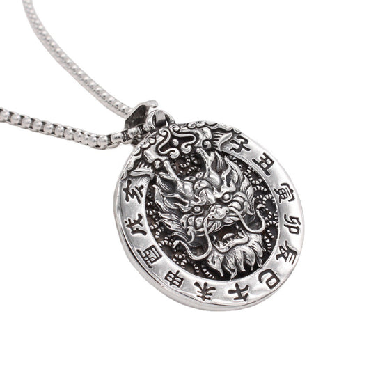 Planderful Chinese Zodiac Pendant Titanium Steel Blessing Necklace For Unisex Protection