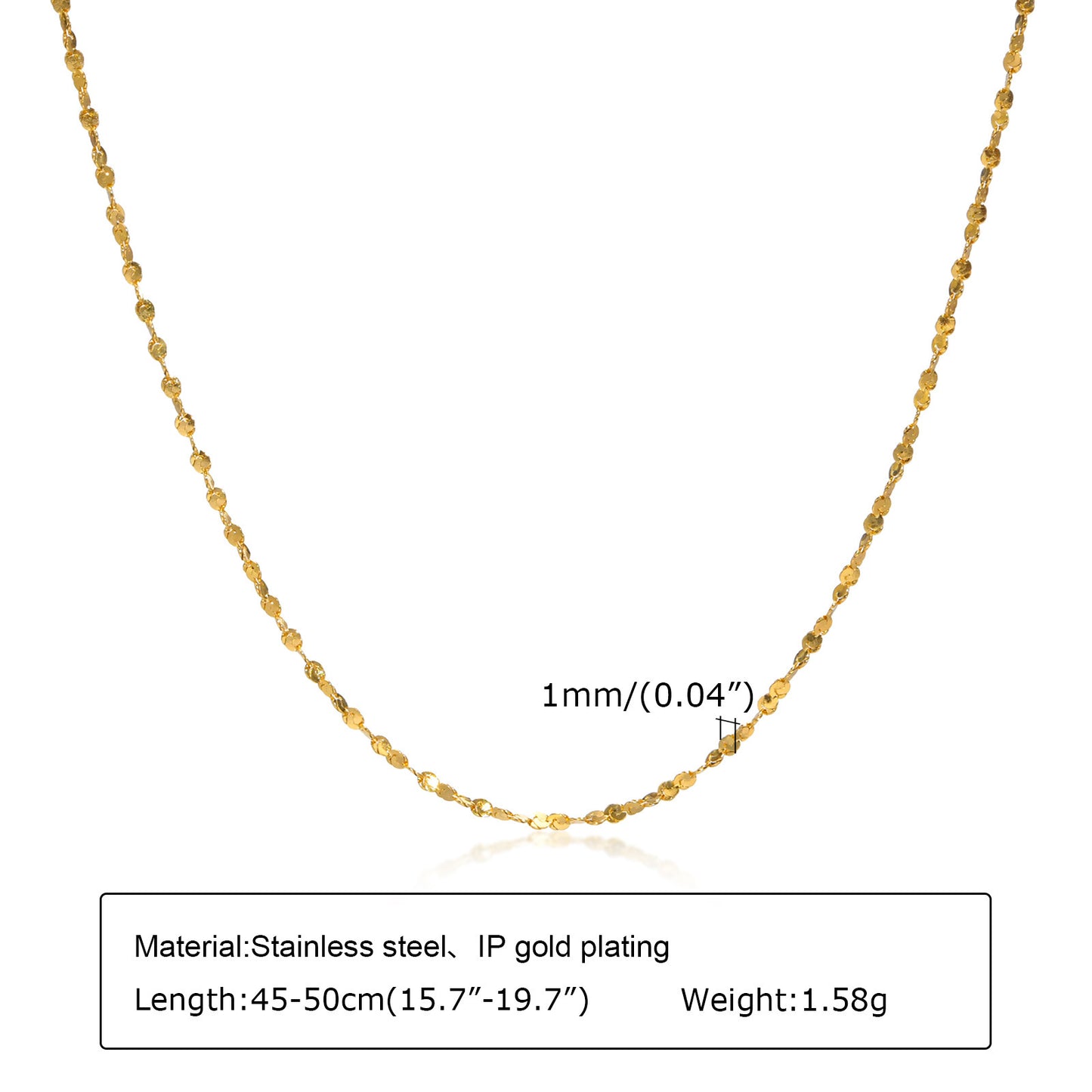 Titanium Steel Sparkling Necklace Gold Women's Fashion Accessories