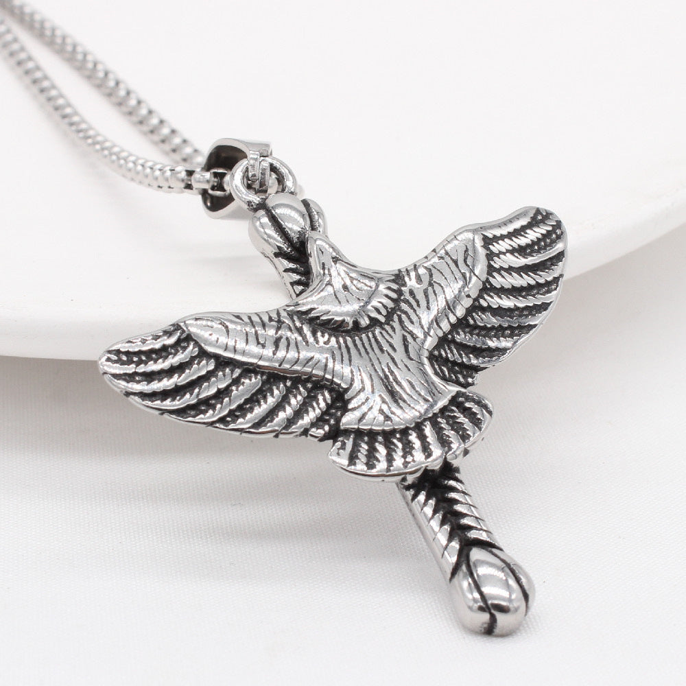 Goro Takahashi Eagle Pendant Necklace Titanium Steel Unisex Protection Statement Planderful Everyday Genie
