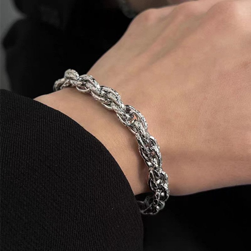 Planderful Jewelry Rhombus Twist Steel Bracelet