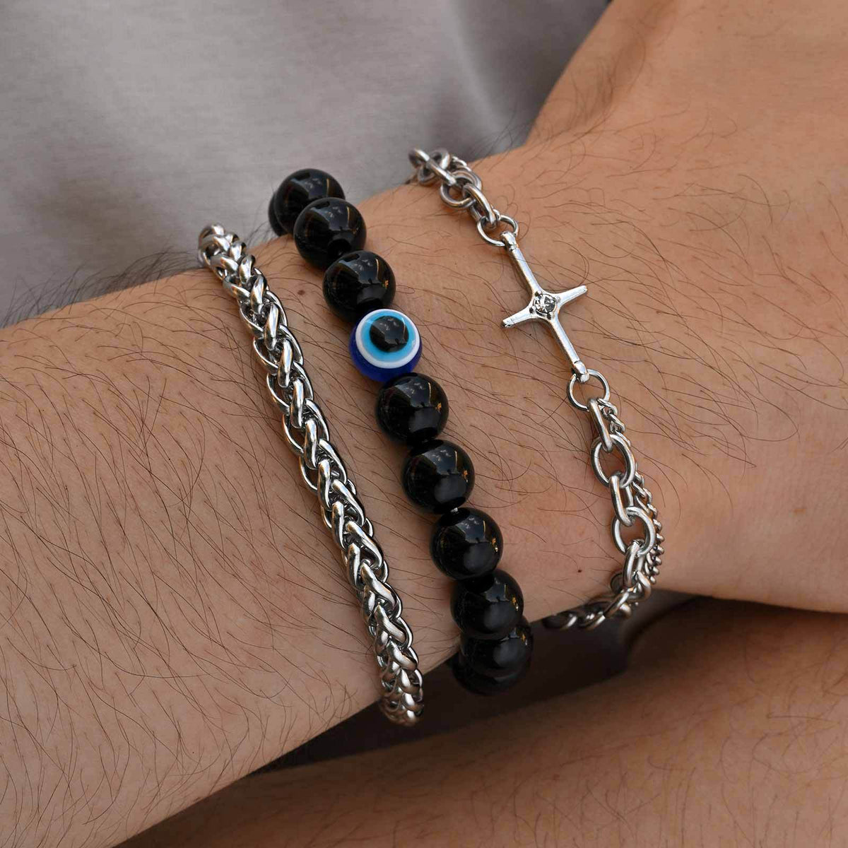 Devil's Eye Zircon Stainless Steel Bracelet